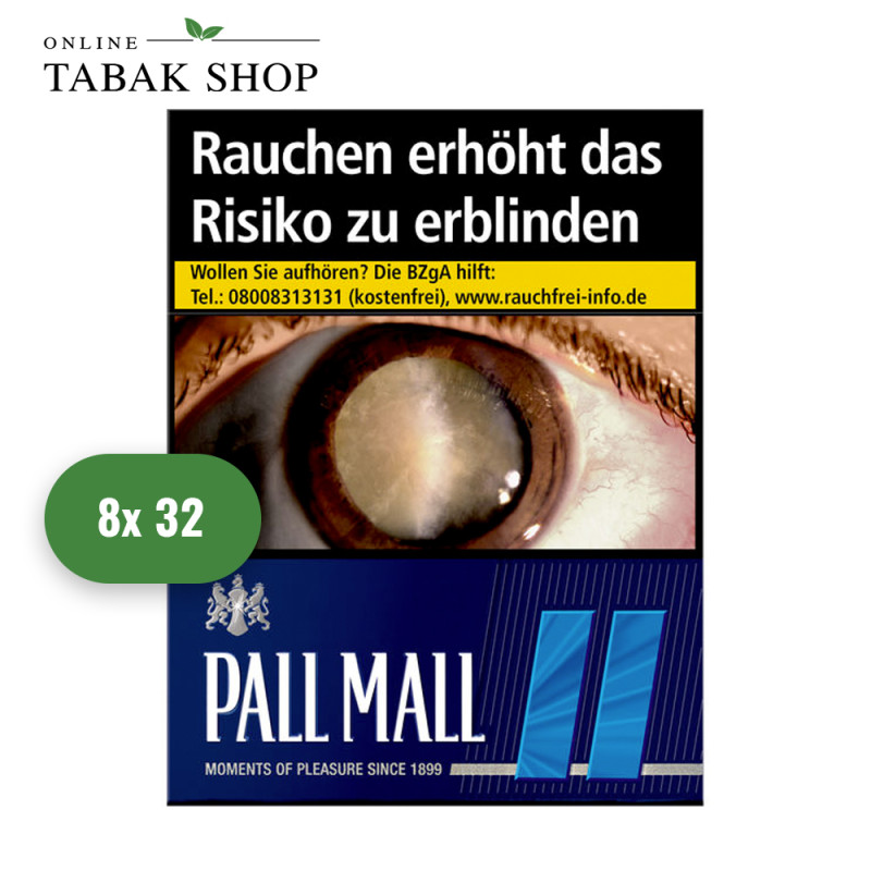 Pall Mall Blue [Blau] Zigaretten "Super" (8 x 32er)