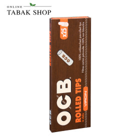 OCB Unbleached Rolled Tips 25er Packung