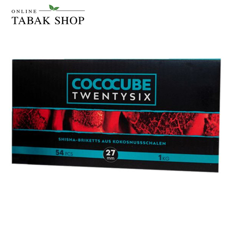 Cococube Twentysix 27mm Shisha Kohle Briketts 54er Packung