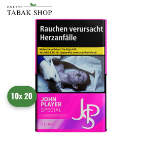 JPS Slims Pink – moderat ausgerichtete Slim-Zigaretten von JPS OP (10 x 20er)