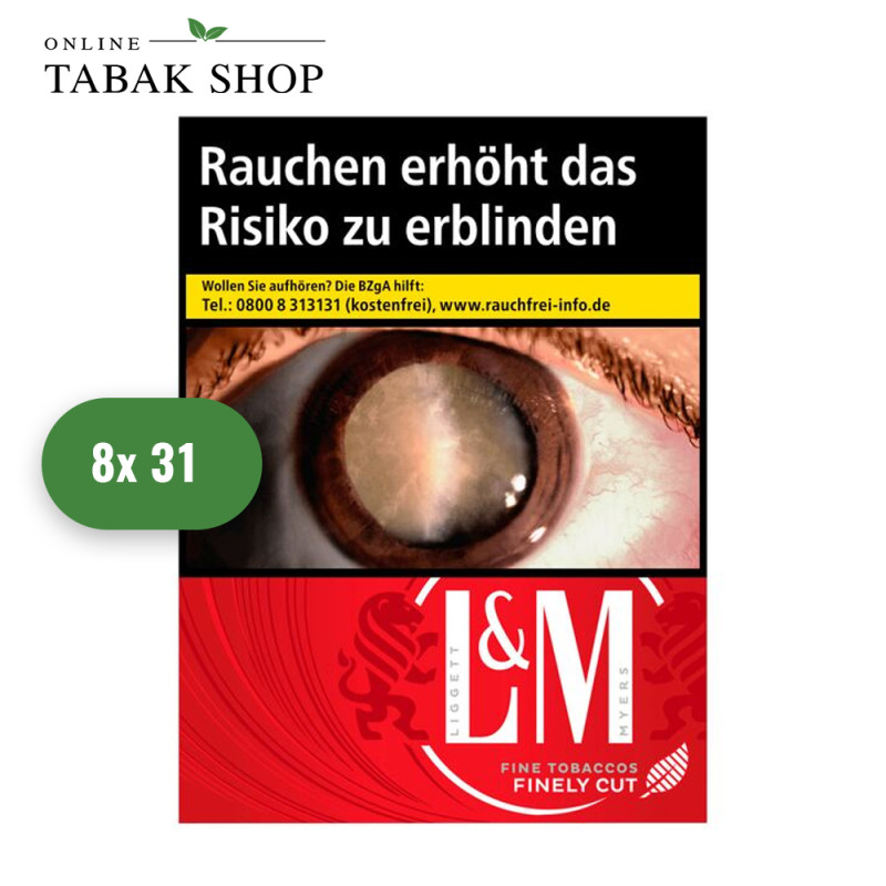 L&M Red Label Zigaretten 2XL (8 x 31er)
