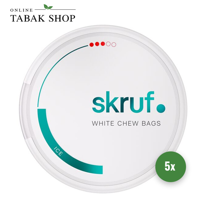 Skruf Snus White Chew Bags Ice Strong (Bag 3) (5 x17g) Dose