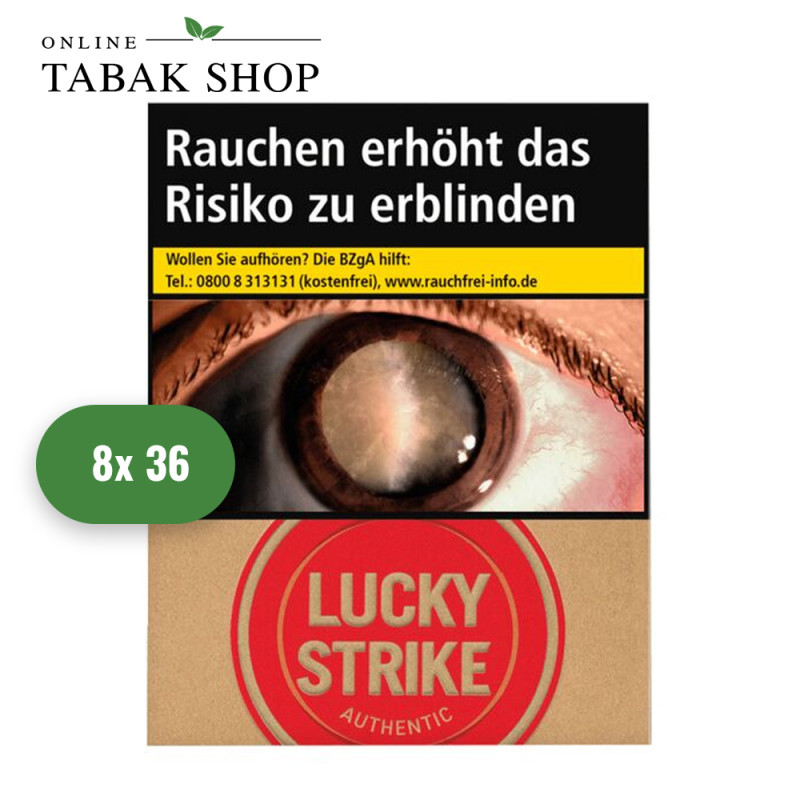 Lucky Strike Authentic Red Zigaretten Xtra (8 x 36er)