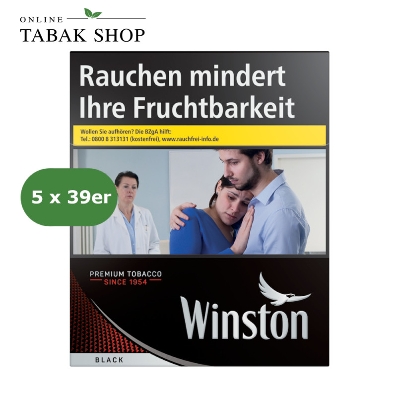 Winston Black Zigaretten 4XL 15,00 € (5 x 39er)