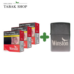 Winston Red 6xl (3 x 58er) + Zippo Feuerzeug Chrom Winston