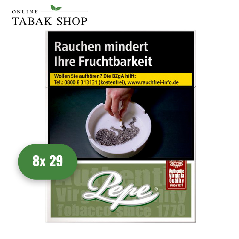 Pepe Rich Green Zigaretten XXL (8x30 Stück)
