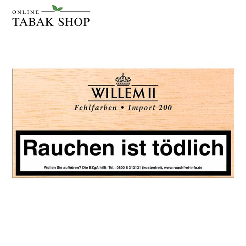 Willem II Fehlfarben Import 200 Sumatra Zigarillos
