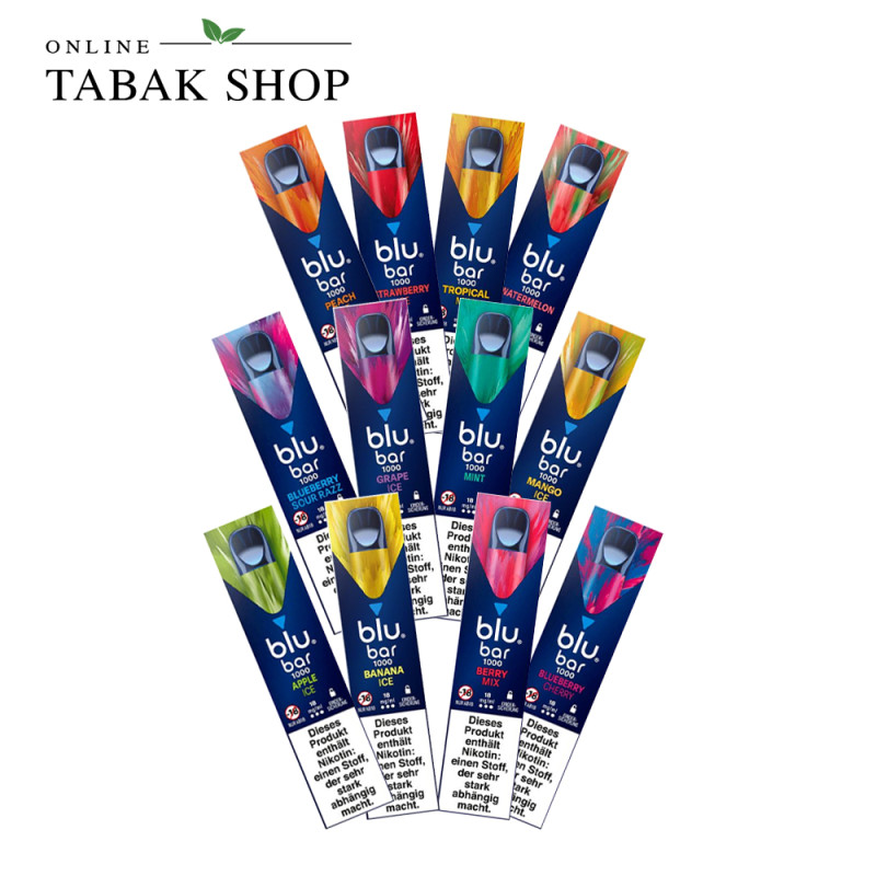 Blu Bar 1000 Vape Alle Sorten