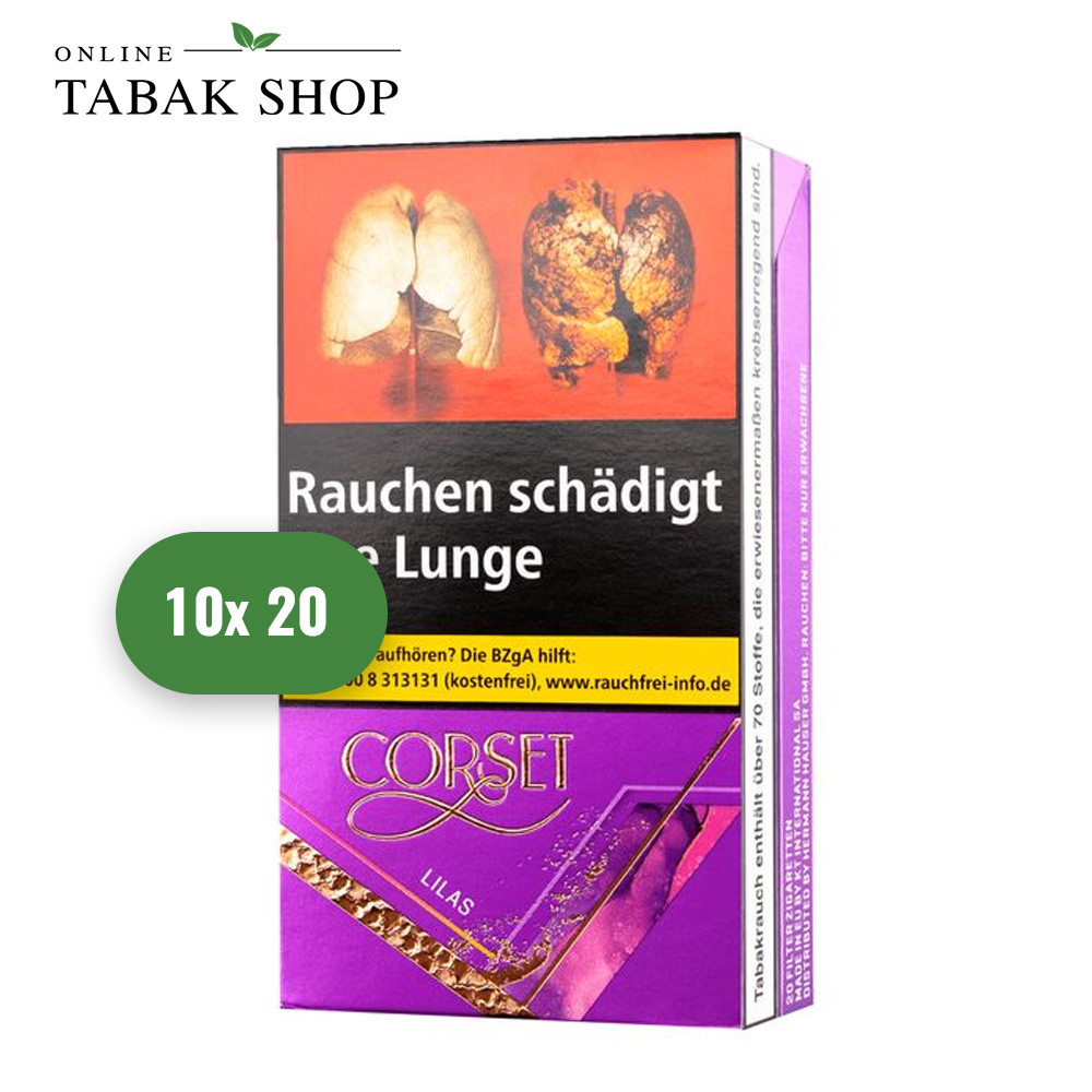 corset lilas cigarette Box of superslim cigarettes on a pink background Stock Photo CORSET Lilas 100er Superslim Zigaretten