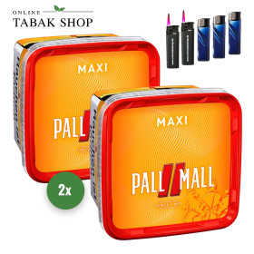 2x Pall Mall Allround Tabak 310g Eimer + 3 Feuerzeuge + 2 Sturmfeuerzeuge