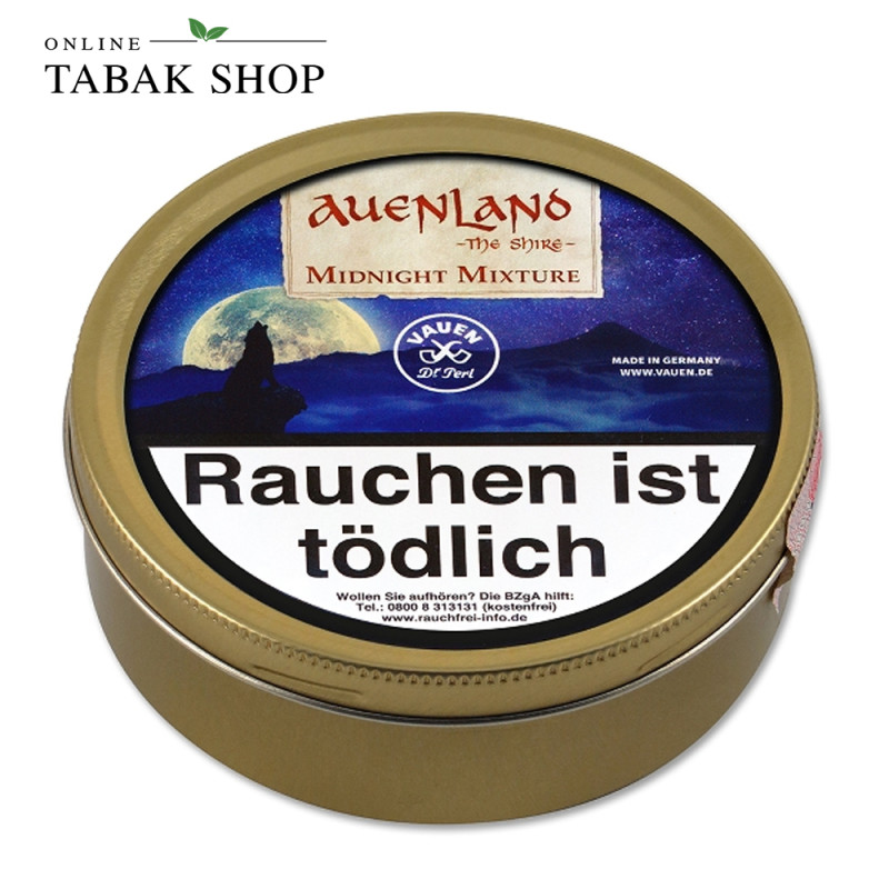 Auenland Midnight Mixture Pfeifentabak 50g Dose - Aromatisch-milder Pfeifentabak für die späten Stunden
