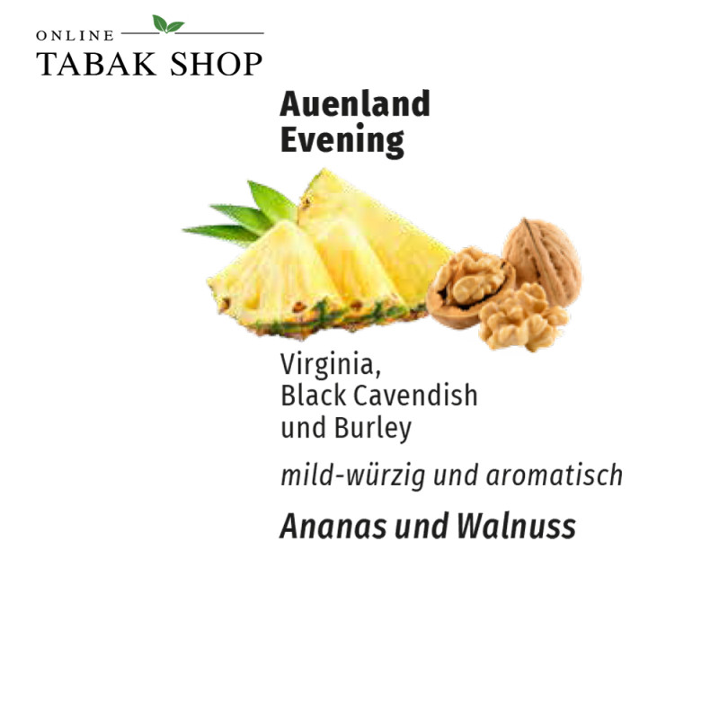 Auenland Evening Mixture Pfeifentabak 50g Dose - Mild-aromatischer Pfeifentabak für den Abend Aroma