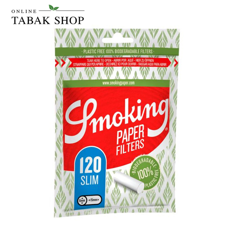 Smoking Classic Slim Papier Filter mit Klebefläche 120er Beutel