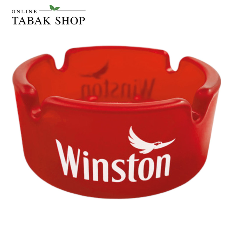 Winston Glas Aschenbecher Rot