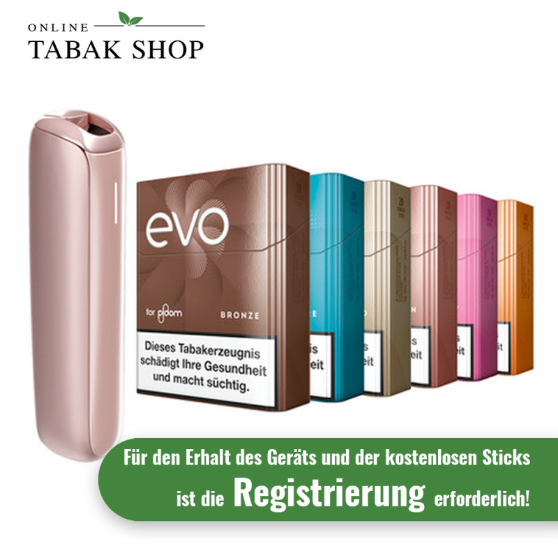 PLOOM AURA Rose Gold mit 6 Packungen Evo-Sticks Probierpaket nach Produktregistrierung