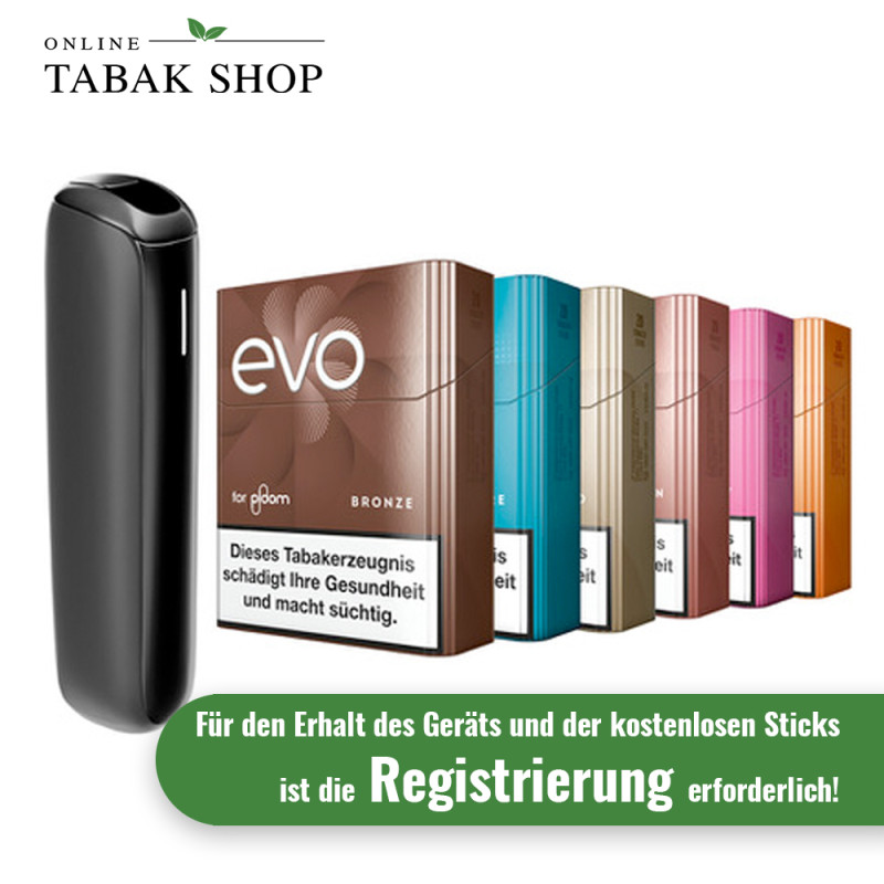 PLOOM AURA Jet Black mit 6 Packungen Evo-Sticks Probierpaket nach Produktregistrierung