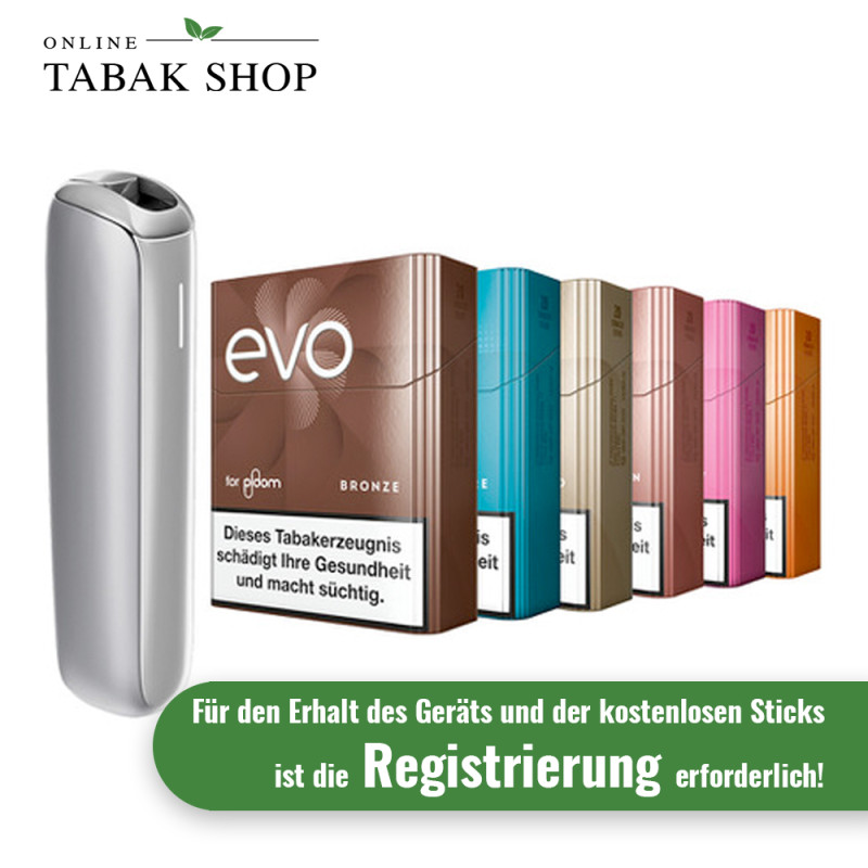 PLOOM AURA Lunar Silver mit 6 Packungen Evo-Sticks Probierpaket nach Produktregistrierung