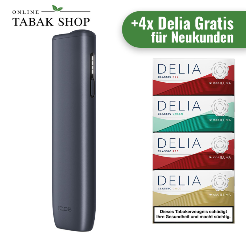 IQOS ILUMA i ONE Midnight Black + 4 Gratis Packungen Delia Sticks