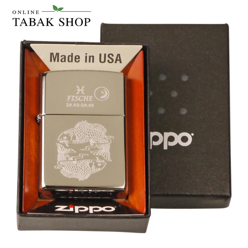 ZIPPO Feuerzeug Chrom poliert (Fische) - packshot