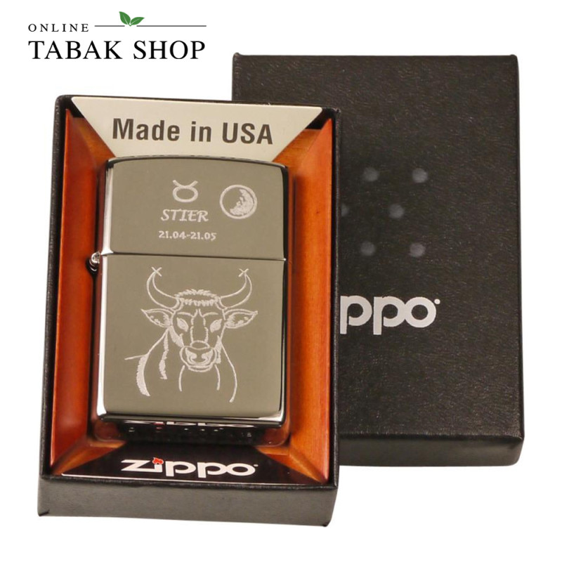 ZIPPO Feuerzeug Chrom poliert (Stier) - packshot