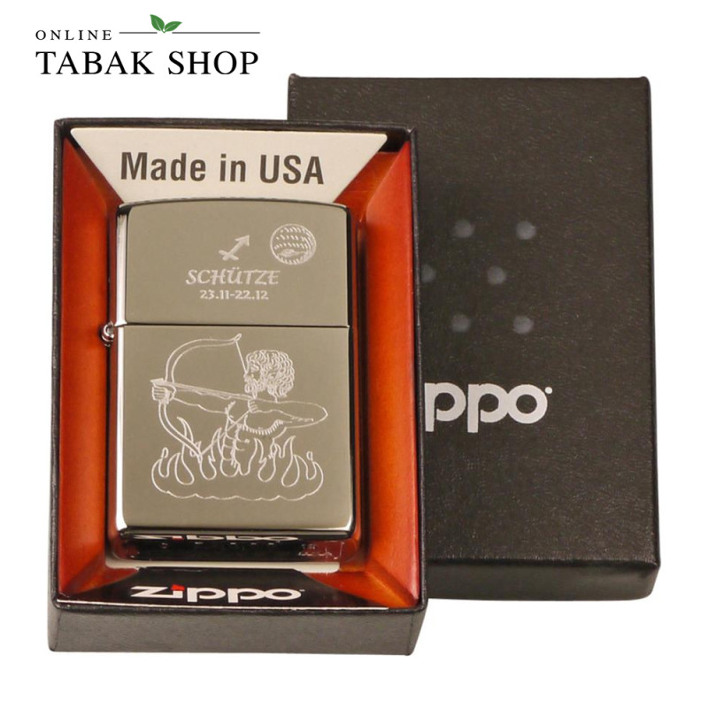 ZIPPO Feuerzeug Chrom poliert (Schütze) - packshot