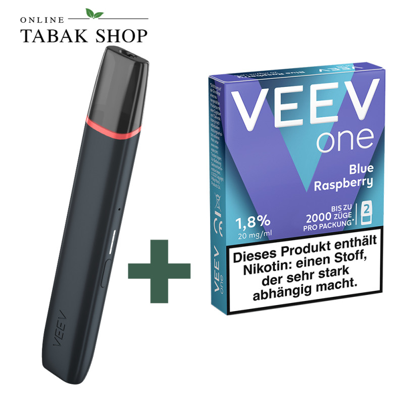 VEEV One Device Black Velvet + VEEV One Pod Blue Raspberry