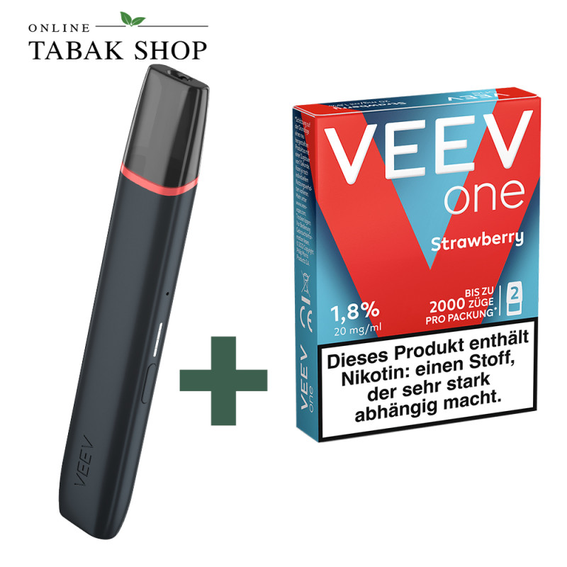 VEEV One Device Black Velvet + VEEV One Pod Strawberry