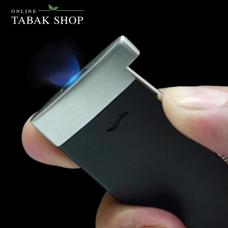 DUPONT SLIM 7 Feuerzeug schwarz matt/chrom - flamme