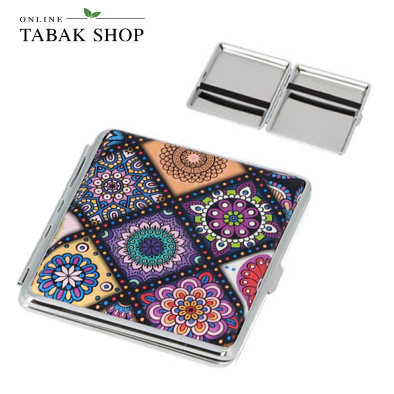 Zigarettenetui "Floral" lila mit Gummiband (20 Zig.) - titel