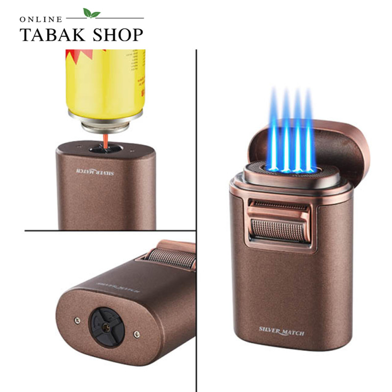 Zigarrenfeuerzeug "Monaco" mit Zigarrenablage - auffüllbar