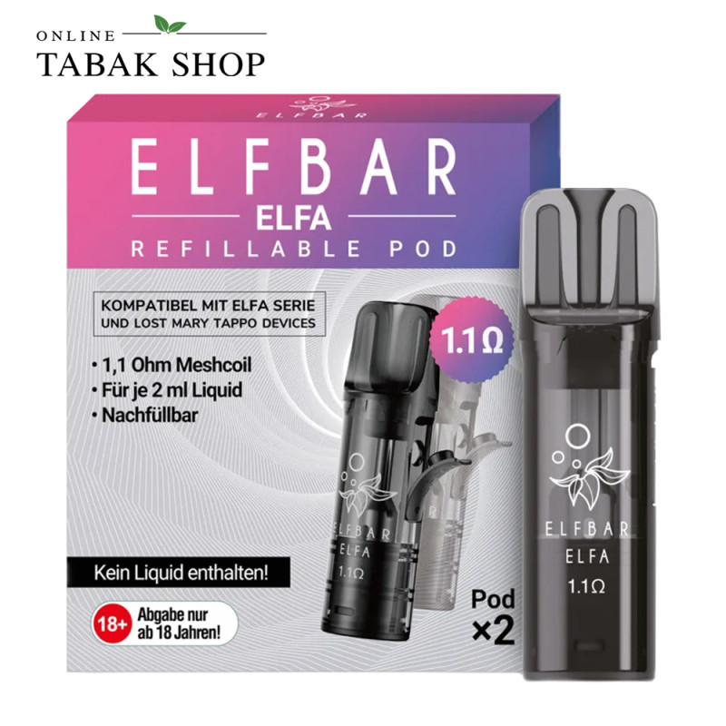 Elf Bar ELFA Leerpod 1.1 Ohm – Refillable Pod (2er Pack)