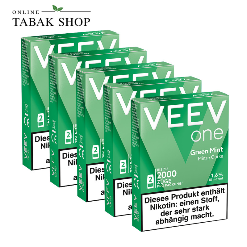 VEEV Pods Green Mint – 5er Vorteilspack (5 × 2 Pods) 5er