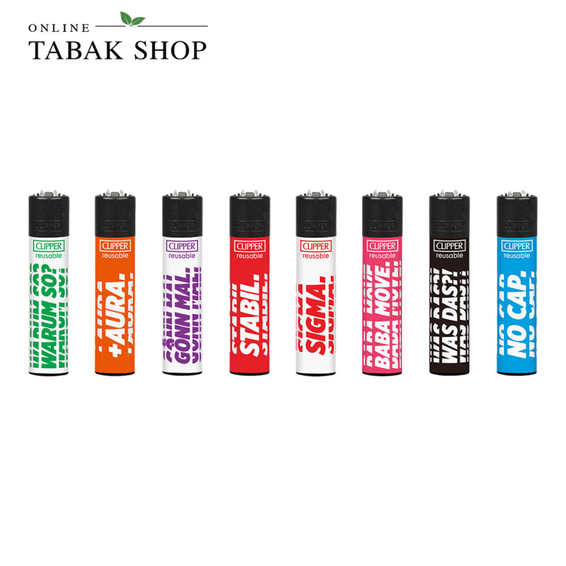 Clipper Classic Motiv Feuerzeuge – SIGMA IMPACT Komplettset (8er-Pack)