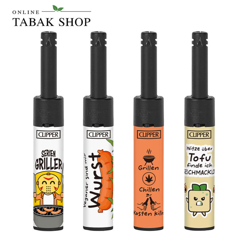 Clipper Mini Tube Grillen 3000 – Stabfeuerzeuge Set (4er-Pack)