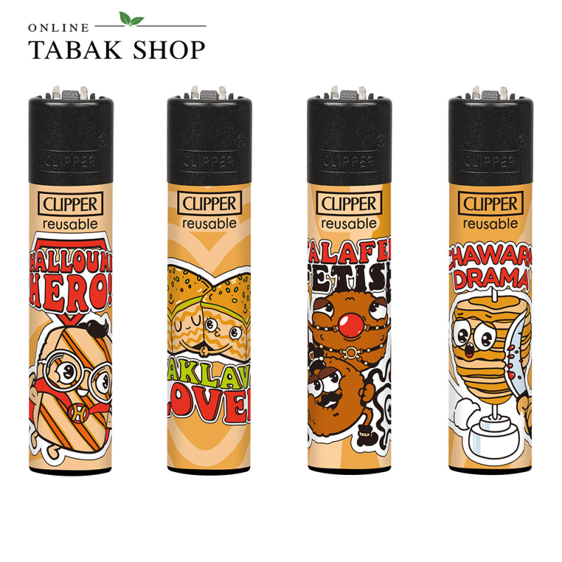 Clipper Classic SHAWARMA DRAMA – Feuerzeuge Motivset (4er-Pack)