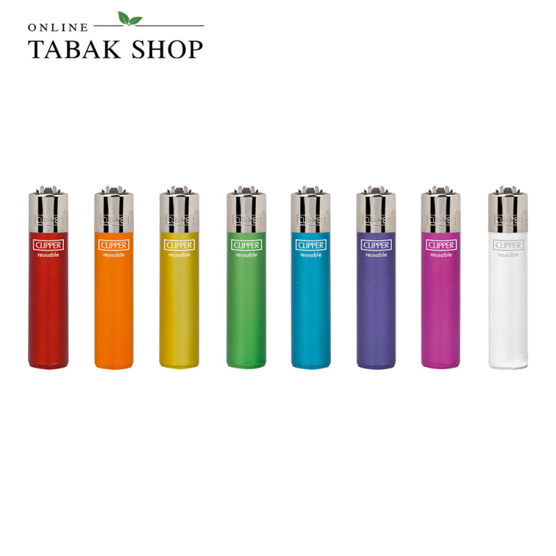 Clipper Standard Crystal Rainbow – Feuerzeuge im 8er-Set