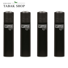 Clipper Classic Soft Touch & Black Cap – Feuerzeuge 4er-Set
