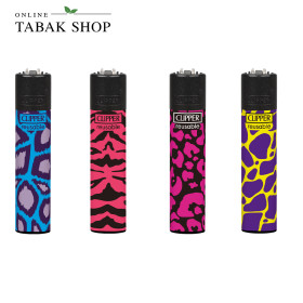 Clipper Classic Animal Print – Feuerzeuge 4er-Set (4 verschiedene Motive)