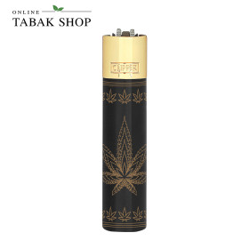 Clipper Metal Silhouette Leaves Gold – Premium Feuerzeug (Einzelstück)