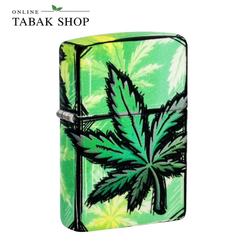 ZIPPO Color 540° Cannabis Glow in the Dark Feuerzeug - front