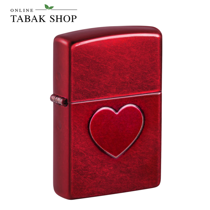 ZIPPO Candy Apple Red Stamped Heart Feuerzeug