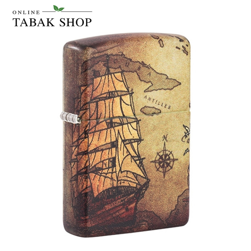 ZIPPO Weiß Matt Color Pirate Ship – Sturmfeuerzeug 60005661