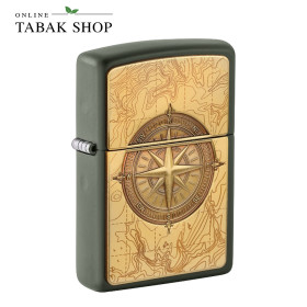 ZIPPO Grün Matt Topographic Compass – Sturmfeuerzeug 2008093