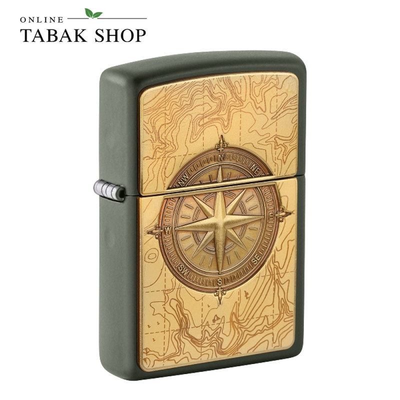 ZIPPO Grün Matt Topographic Compass – Sturmfeuerzeug 2008093