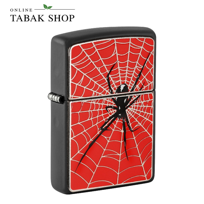 ZIPPO Schwarz Matt Spider Web Red – Sturmfeuerzeug 2008088