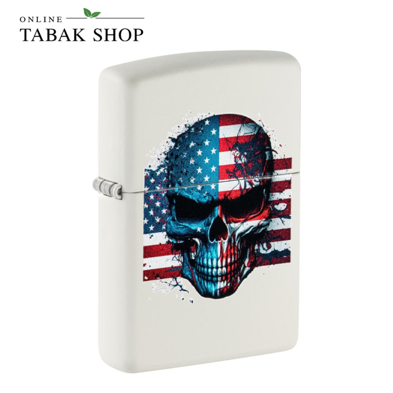 ZIPPO Weiß Color Skull Flag – Sturmfeuerzeug 60007288