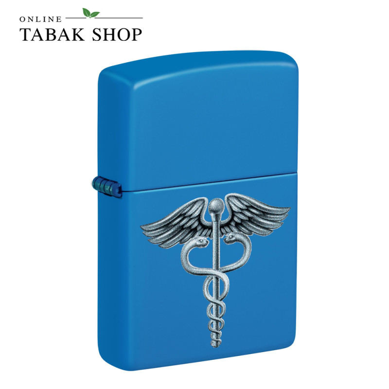 ZIPPO Sky Blue Matt Color Caduceus – Sturmfeuerzeug 60007387