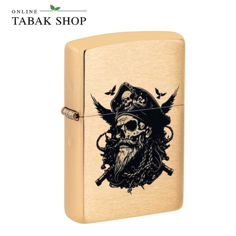 ZIPPO Messing Gebürstet Color Pirate Skull – Sturmfeuerzeug 60007575