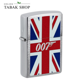 ZIPPO Chrom Gebürstet James Bond 007 UK Flag - Sturmfeuerzeug 60007546