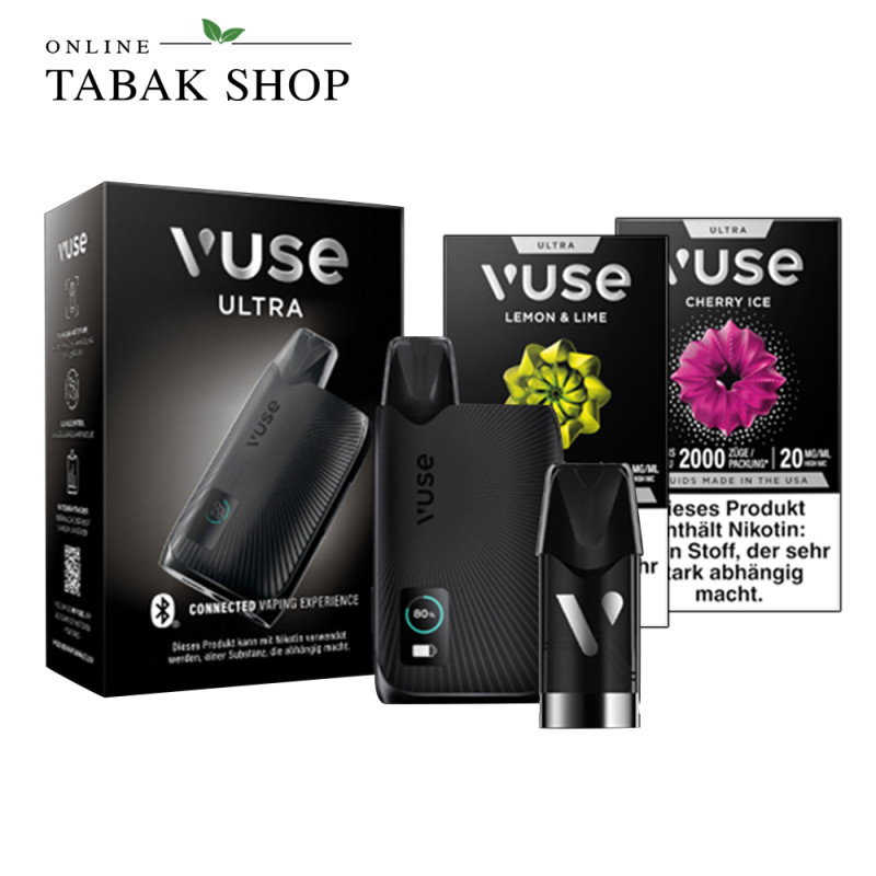 Vuse Ultra Device Schwarz Bundle bei Registrierung inkl. 2 Packungen Ultra Vuse Pods gratis